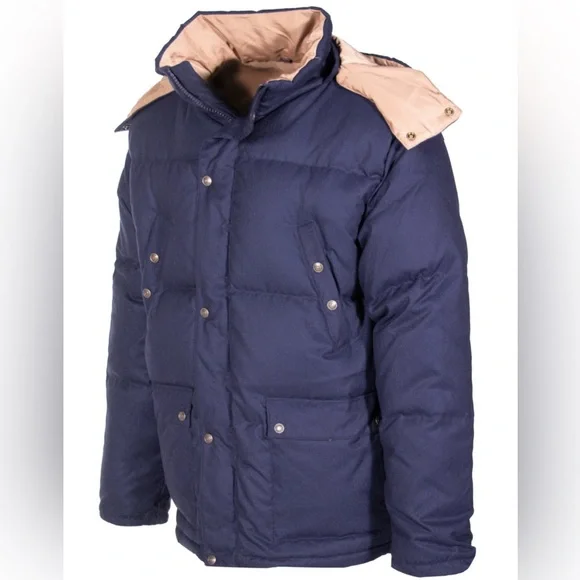 Schott NYC Down Filled Hooded Puffer Parka Jacket Men's Navy Size 3XL 9040D - Picture 4 of 16